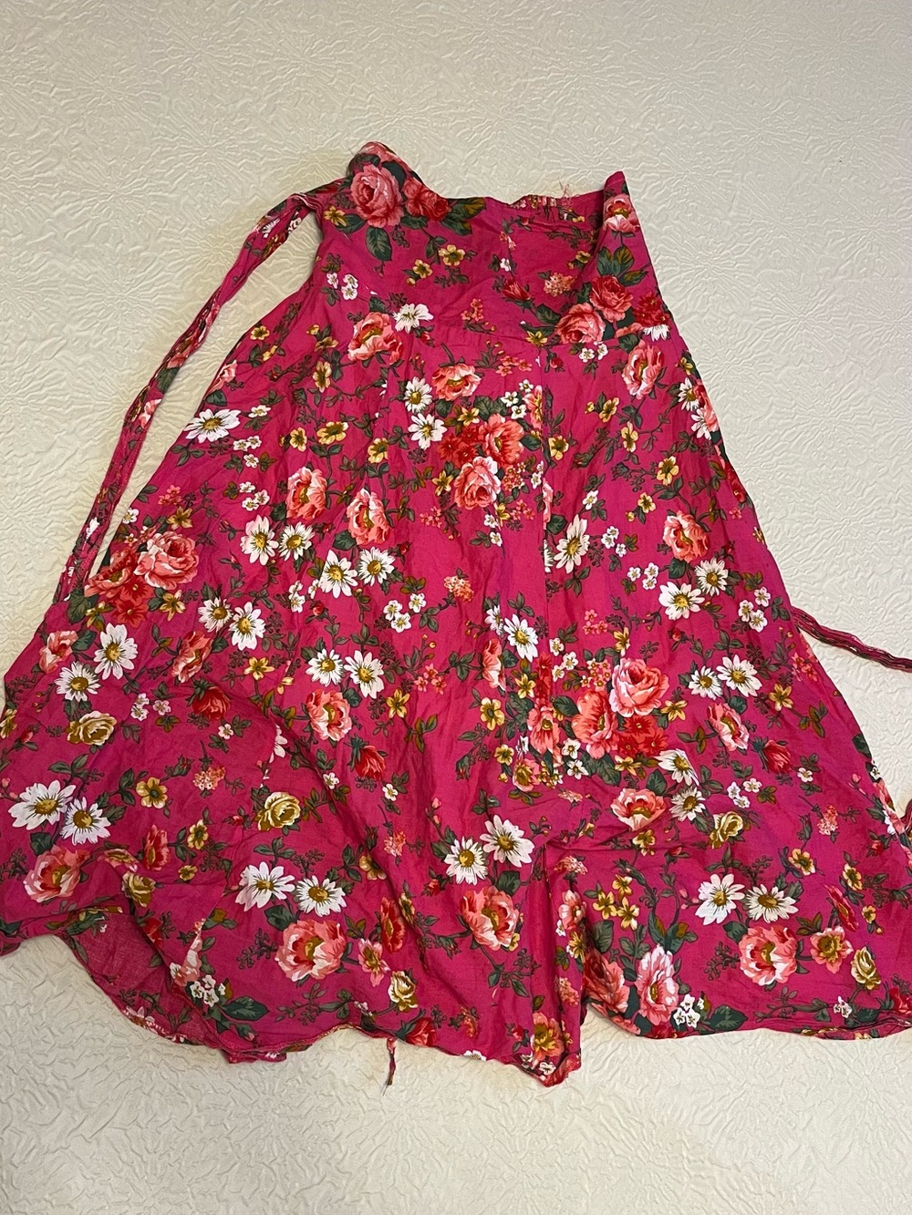 Floral Pink Tie-Back Summer Dress